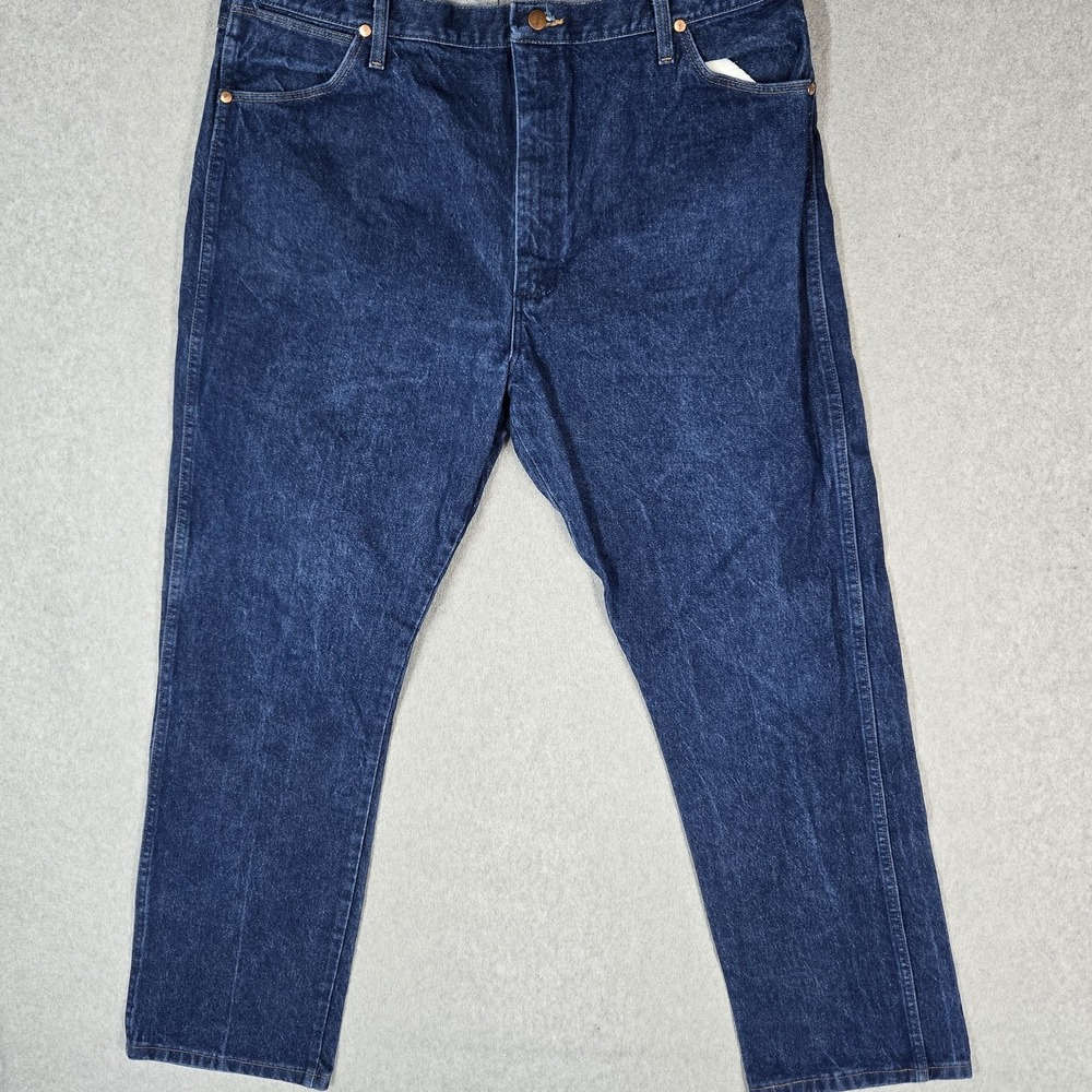 Wrangler Men Jeans 42X32 Blue Denim 13MWZ Cowboy Cut Original Fit Medium Wash